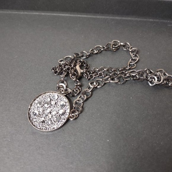 Round Black Pendant Necklace 20.5 Inches Long - Picture 8 of 8